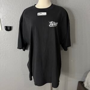 Throtl R35 Comic Street Racer Premium Oversized, Faded Black T-Shirt 2XL